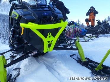 Передний бампер на снегоход Polaris AXYS, усиленный (толстостенная труба АМГ5)  артикул STSПБп007