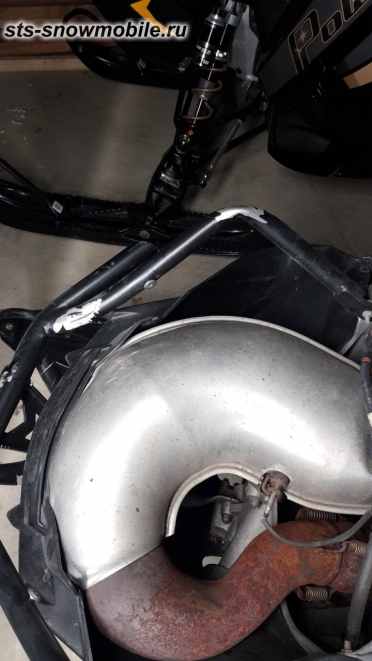 Передний бампер для снегохода Polaris RMK (толстостенная труба АМГ5) артикул STSПБп009