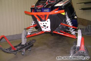 Передний бампер для снегохода Polaris RMK (толстостенная труба АМГ5) артикул STSПБп009