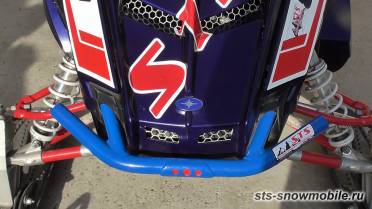 Передний бампер «Шеврон» на снегоход Polaris (толстостенная труба АМГ5) артикул STSПБп010